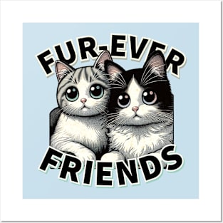 Cuddly Companions - Cute Cat Friendship Series Posters and Art